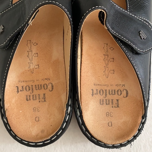 Finn Comfort | Stanford Mary Jane Nappa Black Leather Mule Clog (38 D / 7.5 - 8) - Picture 10 of 16